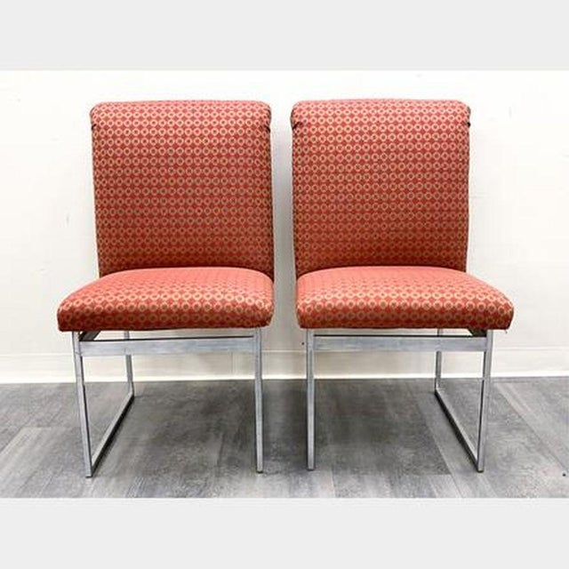 Late 20th Century Modern Chrome & Upholstered Baughman Style Dining Chairs- Set of 6 For Sale - Image 11 of 12