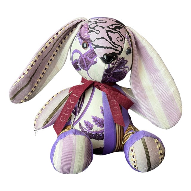 Gucci Purple Paisley Bamboo Vintage Silk Scarf Clever Bunny For Sale