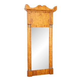 19th Century Tall Birch Biedermeier Mirror For Sale