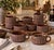 Vintage Curzon Brown & White Pinstripe Ceramic Coffee, Hot Chocolate, or Soup Mugs, Set of 10 For Sale In Houston - Image 6 of 7