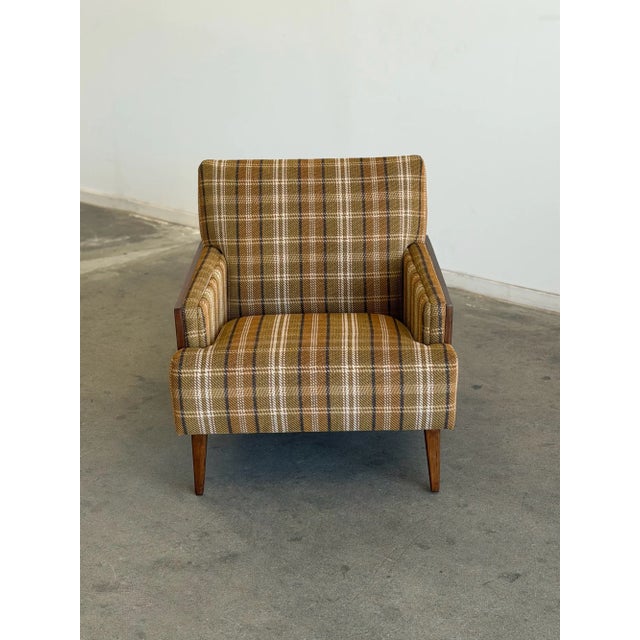Vintage Plaid & Cane Lounge Chair For Sale - Image 11 of 18