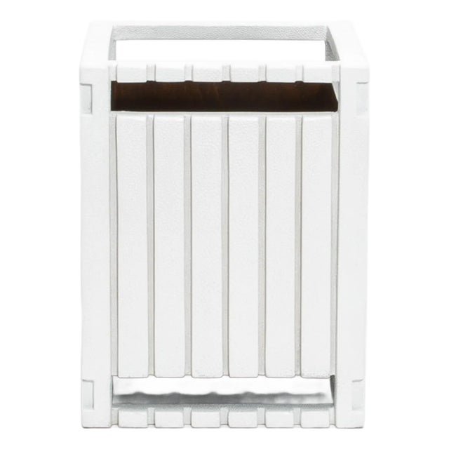 Waste Bin in White Shagreen by R&y Augousti For Sale