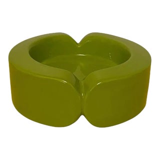 1960s Chartreuse Memphis-Style Ceramic Bowl or Poche Vide by Raymor For Sale