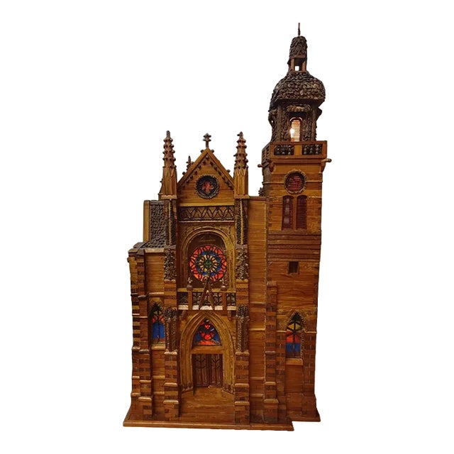 1950s Vintage French Folk Art Church For Sale