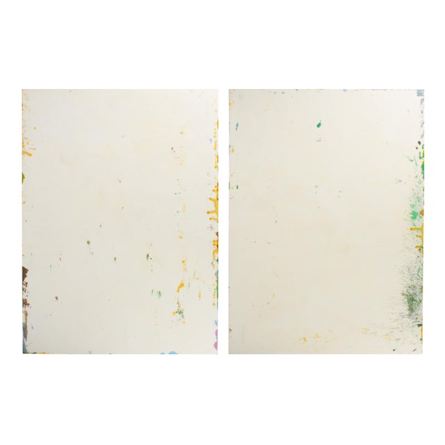 1980s “Trees” Abstract Acrylic Landscape Diptych by Harry Hilson For Sale - Image 9 of 9