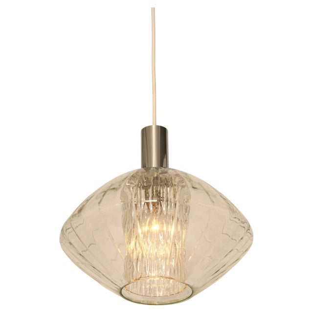 Large German Glass Pendant Light in Tulipan Form by Cosack, 1970s For Sale - Image 11 of 11