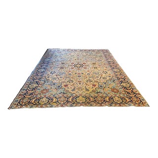 1920s Antique Gold Ground Persian Tabriz Rug For Sale