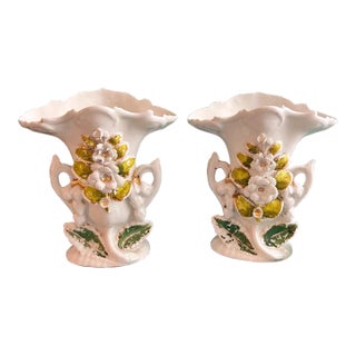 19th Century Hand Painted Old Paris Porcelain Wedding Vases – a Pair For Sale