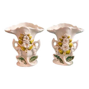 19th Century Hand Painted Old Paris Porcelain Wedding Vases – a Pair