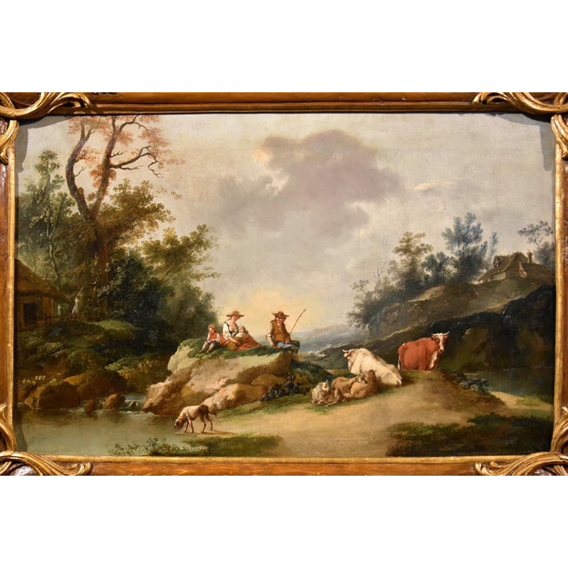 Circle of Francesco Zuccarelli, Landscape, 1750, Oil on Canvas For Sale - Image 12 of 13