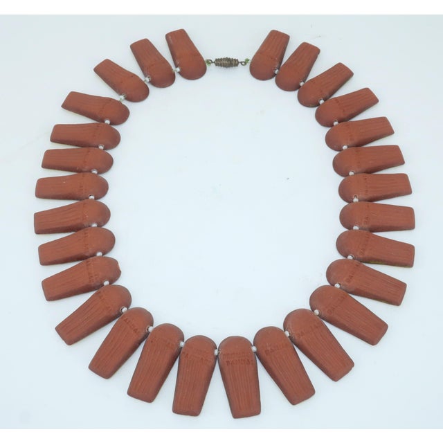 Electric Yellow Brondsted Denmark Art Pottery Ceramic Collar Necklace, 1960's For Sale - Image 8 of 13