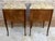 Mid 20th Century Bedside Tables in French Walnut with Marquetry & Marble Top, Set of 2 For Sale - Image 9 of 18