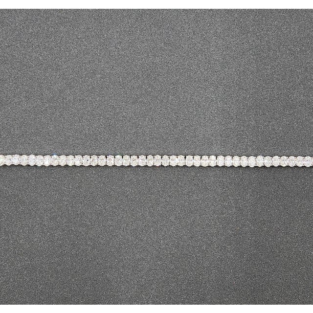 White 28.06 Ct Oval Diamond Tennis Necklace For Sale - Image 8 of 9