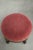 Antique English Stool with Red Fabric Seat and Black Wooden Base with Gold-Colored Details For Sale - Image 6 of 12