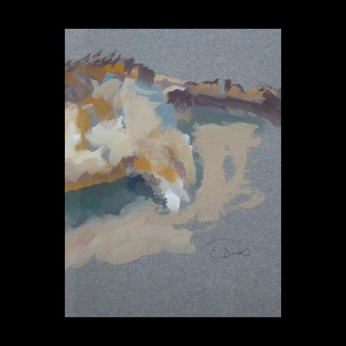1970s Caroline Duckworth King, Reclining Cat, 1970s, Oil Painting on Paper, Framed For Sale - Image 5 of 14
