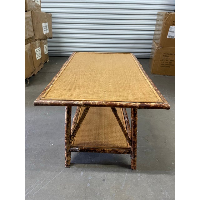 Early 20th Century Early 20th Century French Tortoise Bamboo Coffee Table For Sale - Image 5 of 6