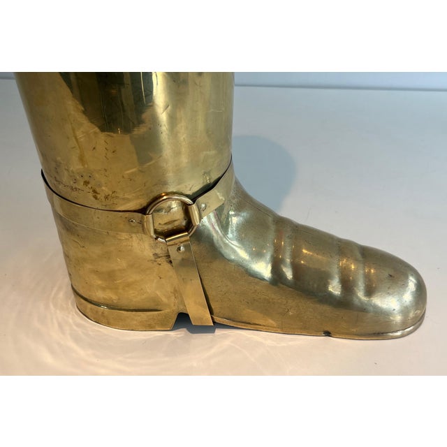 Neoclassical Brass Umbrella Stand Representing a Boot. French Work. Circa 1900 For Sale - Image 3 of 12