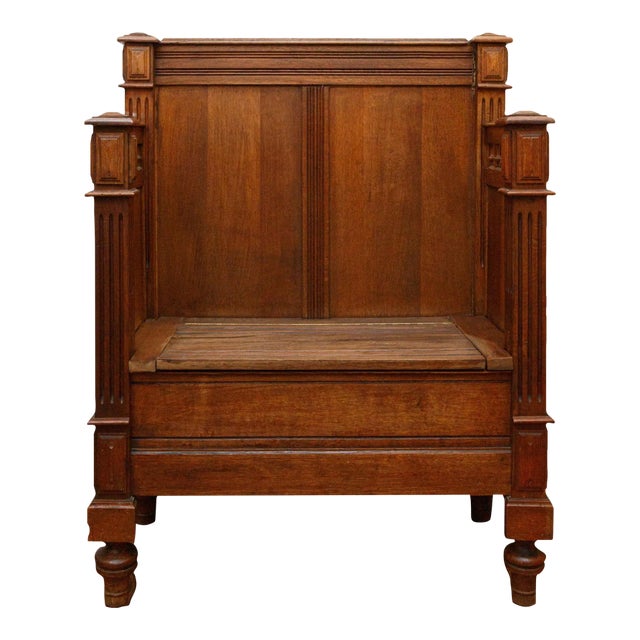 19th Century Hand Carved Dutch Oak Hall Bench For Sale