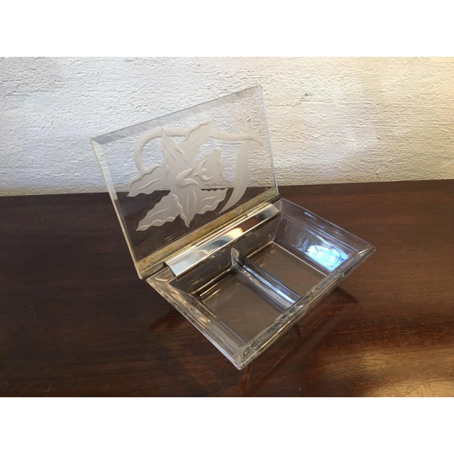 Glass Etched Glass Lidded Box For Sale - Image 7 of 8