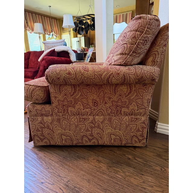 Traditional Vintage 2008 Ethan Allen Custom Swivel Accent Chair For Sale - Image 3 of 4