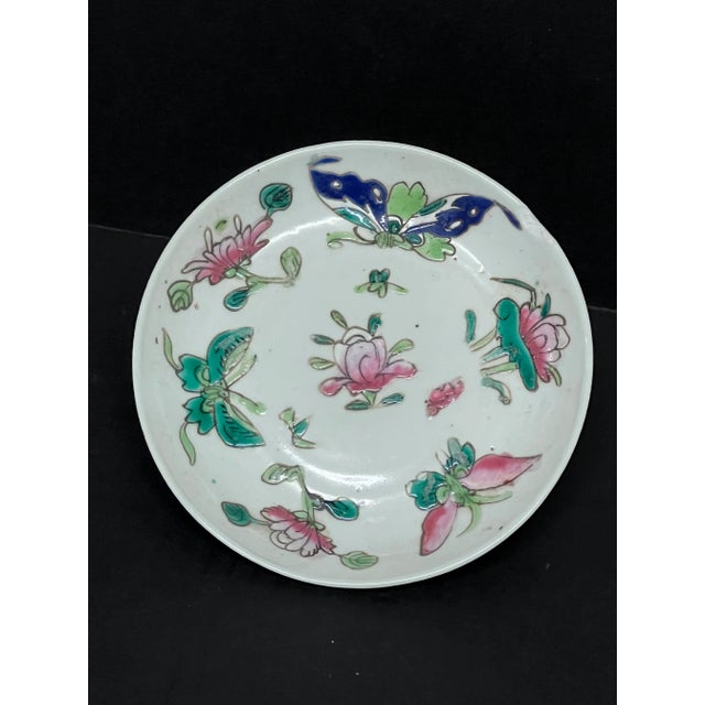 Chinese 19th Century Chinese Art Famille Rose Porcelain Plate/Saucer For Sale - Image 3 of 8