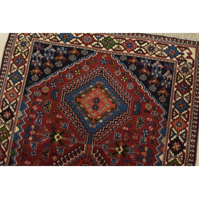 Yalameh Runner 2’9” X 9’9” Red Wool Vintage Tribal Hand-Knotted Rug For Sale In Philadelphia - Image 6 of 13
