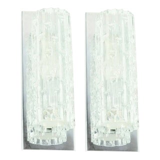Mid-Century Modern Murano Glass Wall Lights from Doria Leuchten, Germany, 1960s, Set of 2 For Sale