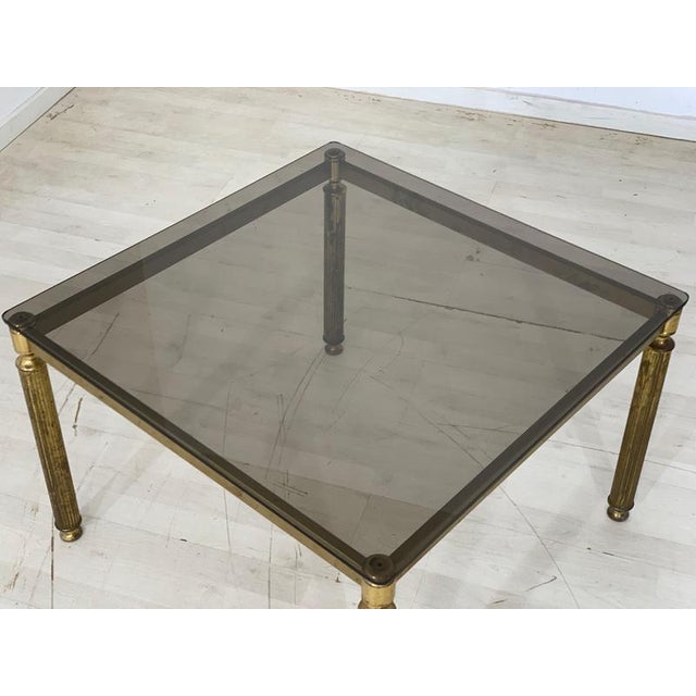 Vintage Brass and Glass Coffee Table For Sale - Image 4 of 8