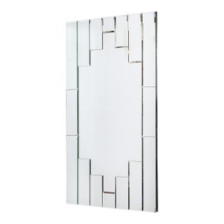 Art Deco Skyscraper Style Rectangular Tessellated Mirror With Beveled Detailing For Sale