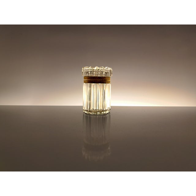 Hollywood Regency Baccarat Style Jewelry Box in Crystal and Gold Metal, 1970s For Sale - Image 3 of 10