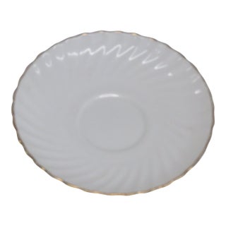 Mid 20th Century Adderley Fine Bone China Made in England White and Gold Saucer Small Plate For Sale