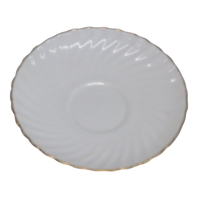 Mid 20th Century Adderley Fine Bone China Made in England White and Gold Saucer Small Plate For Sale