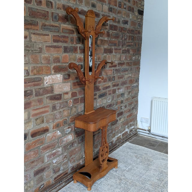 Victorian Oak Hall Stand, 1890s For Sale - Image 9 of 10
