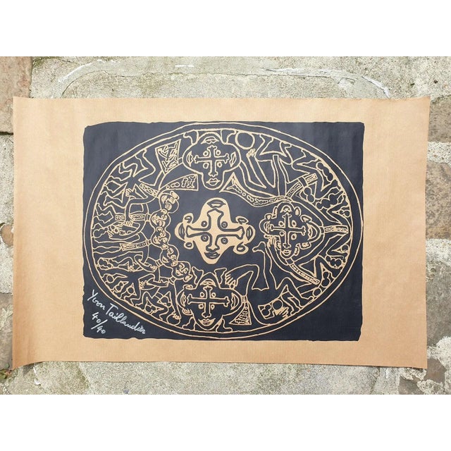 Early 21st Century Yvon Taillandier, Tribal noir, 2018, Silkscreen For Sale - Image 5 of 5
