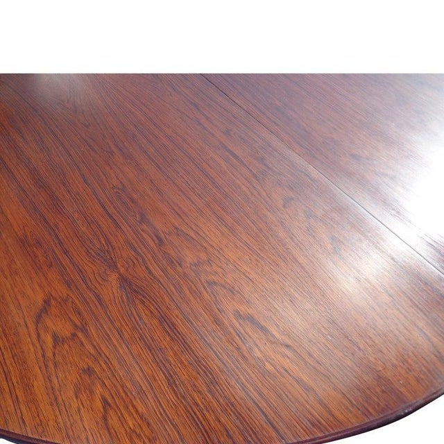 Mid 20th Century Hans Olsen Attributed Danish Modern Rosewood Dining Table For Sale - Image 4 of 5