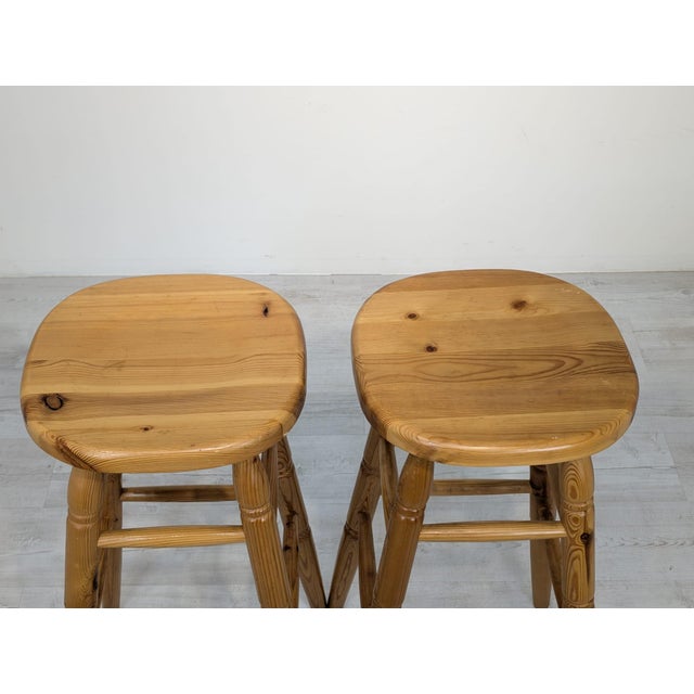 Vintage Bar Stool in Pine, 1960s For Sale - Image 12 of 14