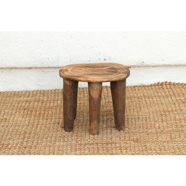 1950s Antique Oxidized Wood African Table For Sale - Image 5 of 7
