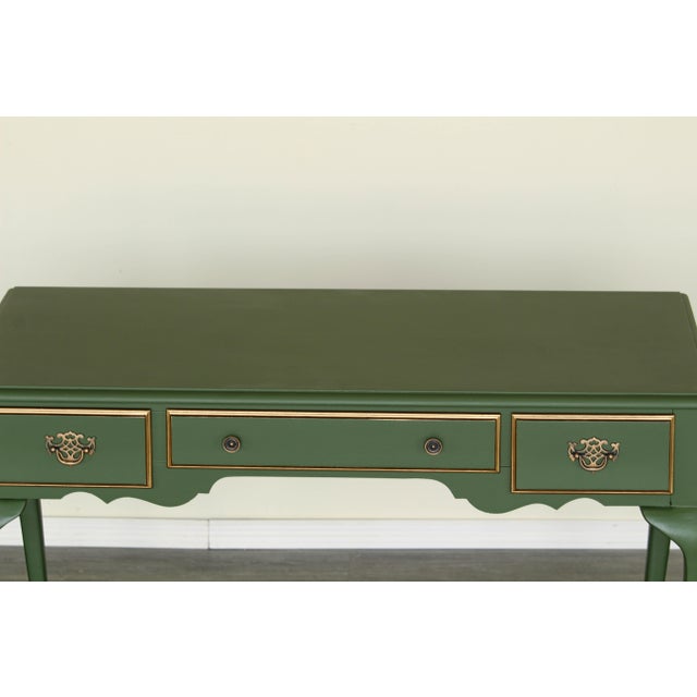 Vintage Queen Anne Style Olive Green Writing Desk Chairish