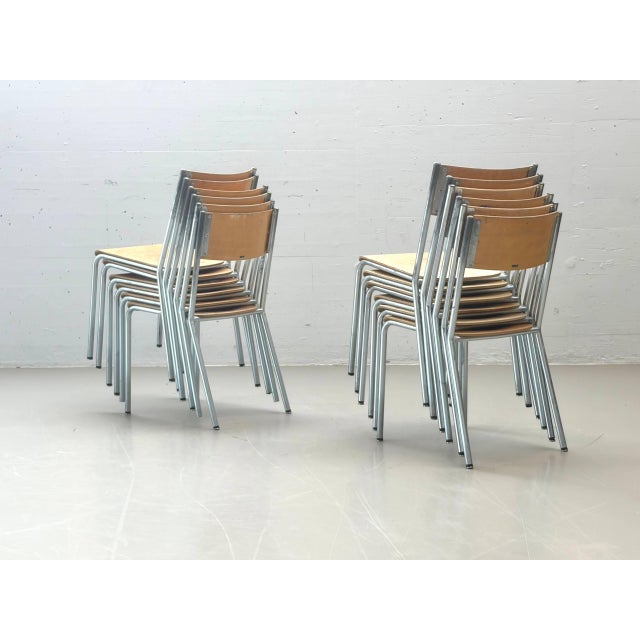 Swiss Bigla Stacking Chair in Beech For Sale - Image 11 of 17