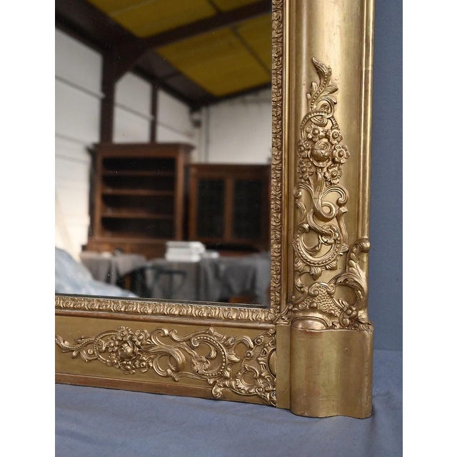 19th Century Restoration Gilded Wood Mirror For Sale - Image 12 of 15