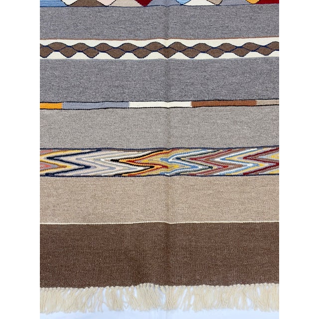 Mid-Century Modern Mid Century Swedish Kilim Rug 4’10"x 7’2” For Sale - Image 3 of 8