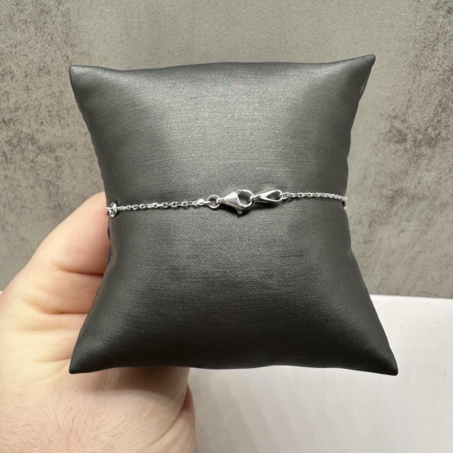 Contemporary Diamond Station Bracelet in 14kt White Gold – 0.41ctw, 7in, New For Sale - Image 3 of 4