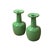Pair Orient Crackle Pattern Verdant Green Color Pottery Ceramic Vases For Sale - Image 4 of 7
