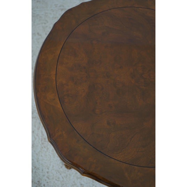 Karges French Burl Walnut Round Lamp Table For Sale - Image 9 of 12
