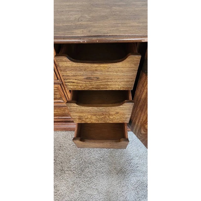 Wood 1970s Stanley Furniture Spanish Mediterranean Carved Oak Dresser Set - A Pair For Sale - Image 7 of 13