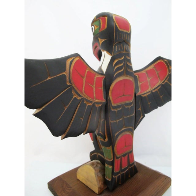 Jimmy Joseph Kwakiutl Eagle Carved Wood Totem Pole Bc Native Sculpture For Sale - Image 10 of 18