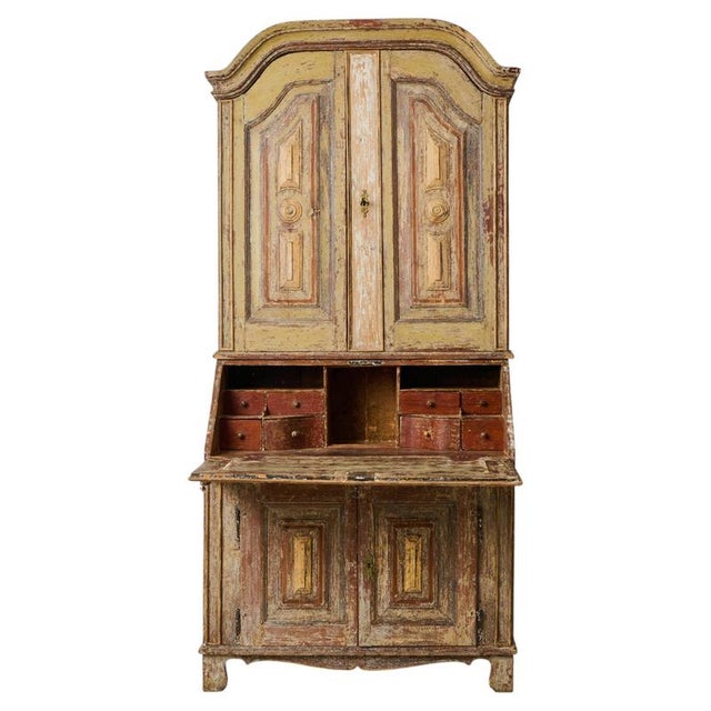 Antique Folk Art Rustic Swedish Writing Cabinet, 1820 For Sale - Image 13 of 13