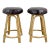 Vintage Boho Modern Bamboo Swivel Counter Stool For Sale