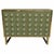 An olive-green finish softens the graphic front of this Italian dry bar while forty clear Murano glass spheres add light...