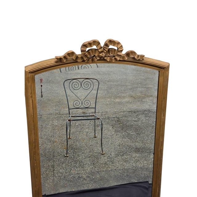 French 1920 French Gilded Beveled Edge Mirror. For Sale - Image 3 of 15